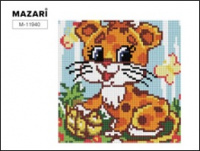 Алмазная мозаика 20*20 Леопард (холст на подрамнике, полная выкладка)