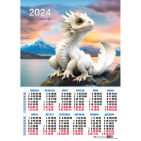 Календарь 2024 листовой А2 Год дракона 8089