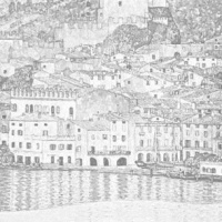 Раскраска холст на картоне 33*33 Замок Мальчезине на озере Гарда 142775