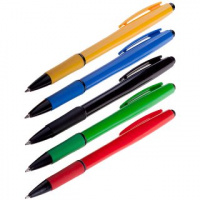 Ручка авто шарик Синяя 0,7мм OfficeSpace цветной корпус резиновый держатель