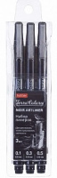 Ручка линер набор 3шт черн Hatber Noir Terra Colora 0.1/0.3/0.5 мм 069873