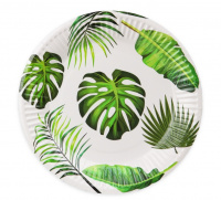 Тарелки бумажные Тропические листья (23 см 6 шт еврослот) 5306
