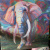 Алмазная мозаика 9D 50*50 Слон (холст на подрамнике, круглые стразы, стилус)_детально