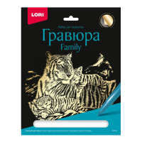 Гравюра большая золото Тигры Family Гр-646