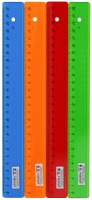 Линейка 25см пластик прозрачная цветная Л-9297