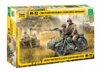 Конструктор звезда Советский мотоцикл М-72 с коляской и экипажем 1:35, 138 деталей, 6.8см