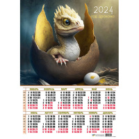 Календарь 2024 листовой А2 лак Год дракона 8100