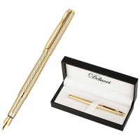 Ручка подарочная перьевая Delucci Celeste корпус золото футляр