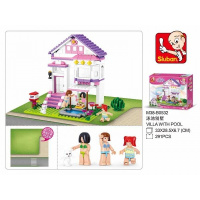 Конструктор Sluban Дом с бассейном и фигурками 291 деталь 378663