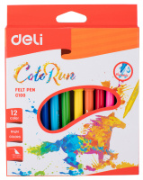 Фломастеры 12цв Deli ColoRun вентилируемый EC10000