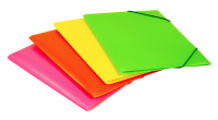 Папка А4 на резинке пластик 3см/0.50мм Бюрократ Neon оранжевая