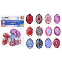 Набор Камни стеклянные 15*20мм 12шт овал марблс М-4444