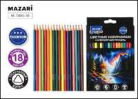 Карандаш 18 цв Mazari супермягкие 3-хгранные пластик М-7095-18