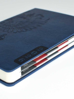 Ежедневник 2026г А5 176л Наппа синий кожзам тиснение Орёл 70247