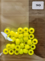 Бусины пластик желтые колечки №90