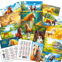 Календарь 2026 карманный Год лошади 9737