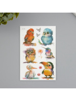 Татуировка на тело фосфорные с блестками Птички 7,5*12 см 10539441