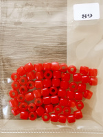 Бусины пластик красные №89