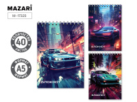 Блокнот А5 40 л Ассорти клет спираль М-17323