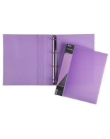 Папка А4 4 кольца 40 мм 0,7 мм Кристалл Фиолетовая