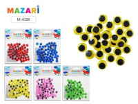 Глазки подвижные цветные D=10 мм, 60 шт М-4326