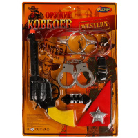 Набор Ковбоя пистолет, шпоры, эмблема, шерифа играем вместе 334543