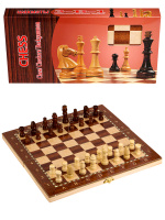 Шахматы, шашки, нарды деревянные поле 29 см фигуры из дерева AN02596