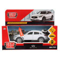 Машина технопарк 12см Infiniti QX70 белый двери багаж свет-звук 278686
