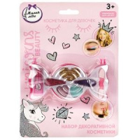 Косметика для девочек тени для век с блестками, помада Милая леди 347134