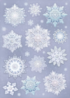 Наклейка оформительская Снежинки А4 330*233мм 079.502