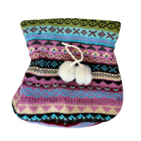 Мешок новогодний для подарков жаккард темный 17*20см полиэстер в пакете