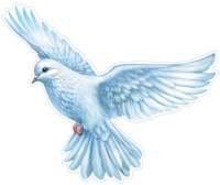 Плакат вырубка Голубь (летит влево) А4 ФМ1-17166  (двухсторонний, в индивидуальной упаковке)