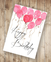 Открытка А6 Happy birthday одинарная (воздушные шарики) ПО 50