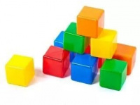 Кубики -2 цветные выдувные 10шт 19073
