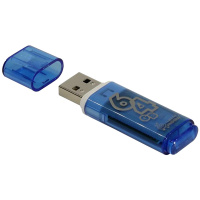 Флэш-диск 64GB Smartbuy Glossy series Blue