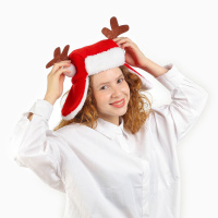 Шапка-ушанка с рожками р-р 54-56 4243264