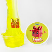 Слайм стекло 50гр желтый с игрушкой