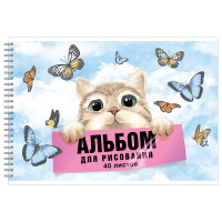 Альбом для рисования А4 40 л гребень Мечта кота 100гр/м2 11040