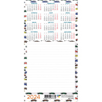 Календарь 2024 магнит блок для записей вертикальный Машины 7883