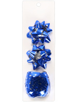 Набор для оформления подарков Синий 2 банта+лента 5 мм*10м БЛ-0374