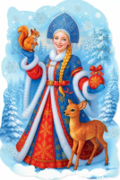 Плакат А1 Снегурочка с олененком и белочкой 896*596мм 50001501