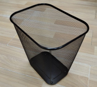 Корзина для бумаг 10 л металл сетка плоская черная