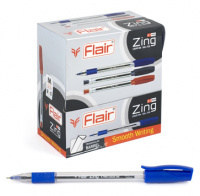 Ручка шарик Синяя 0.7мм Flair Zing трехгранная F-1151/син