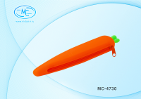 Пенал 1 отд без наполнения 190*55мм силикон Морковь МС-4730
