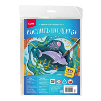 Роспись по дереву Панно 3D Дельфины Фнр-037