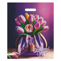 Пакет Сумочка с тюльпанами 38*45/60 мкм лам пробивная