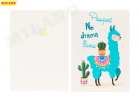 Обложка на паспорт ПВХ slim No drama Llama 0463
