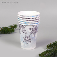 Стаканы бумажные Снежинки 200мл 6шт 6072988