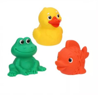 Игрушка для купания Рыбка, утенок, лягушка ПВХ набор 3шт 171087