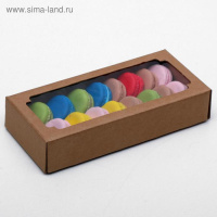 Коробка сборная 24*11*4.5см без печати крышка-дно бурая с окном